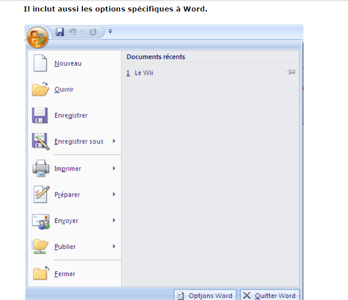 Prise en main Office 2007 WORD