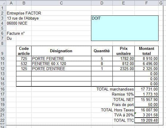 Exercice Excel corrigé