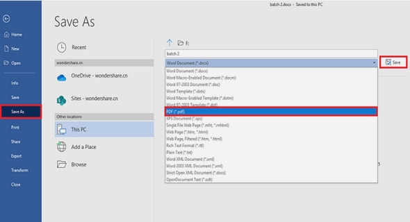 Word 2016, 2013 et 2010